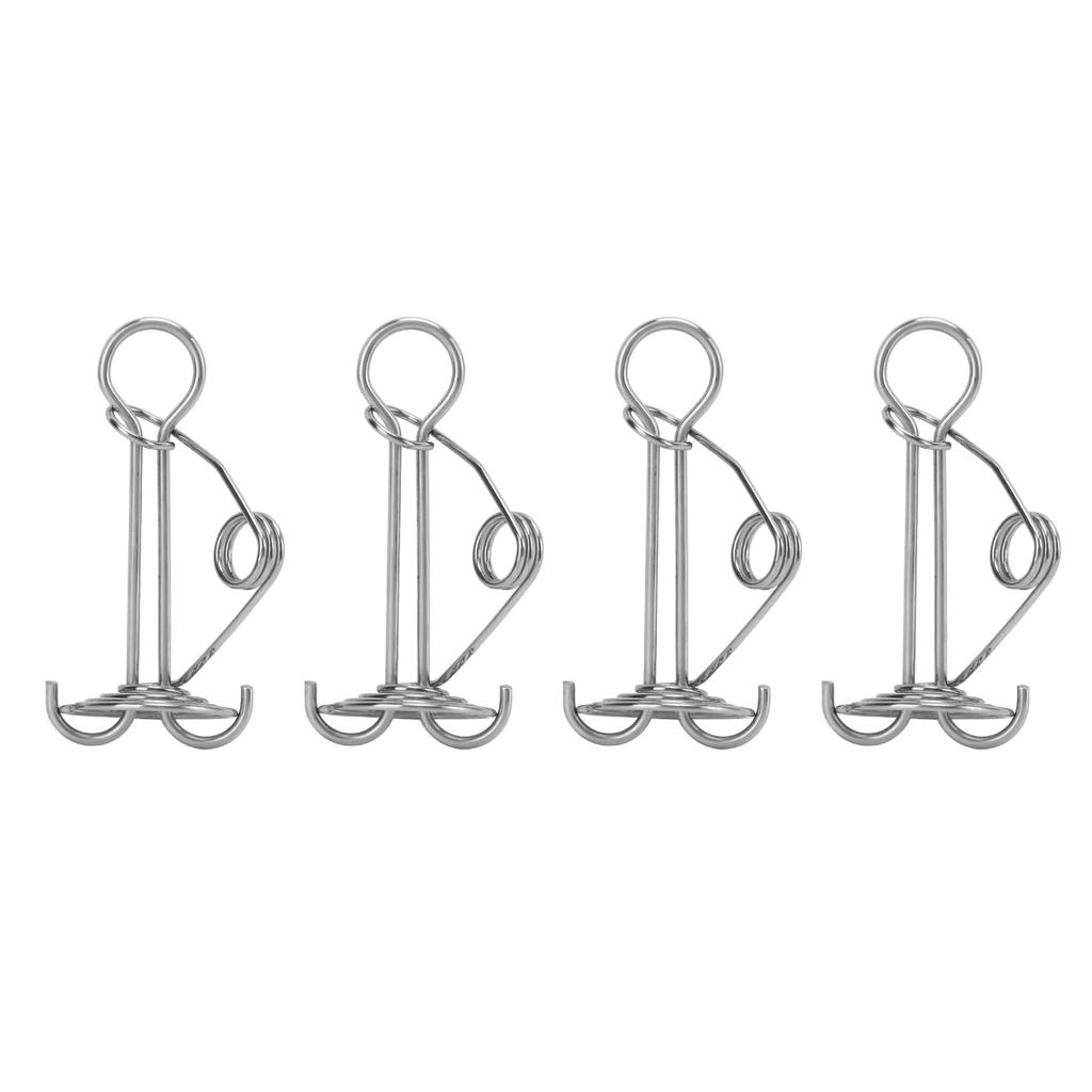 4Pcs Awning Anchors Rope Tightener Deck Anchor Peg Spiral Tent Stakes for Camping Boat Hiking