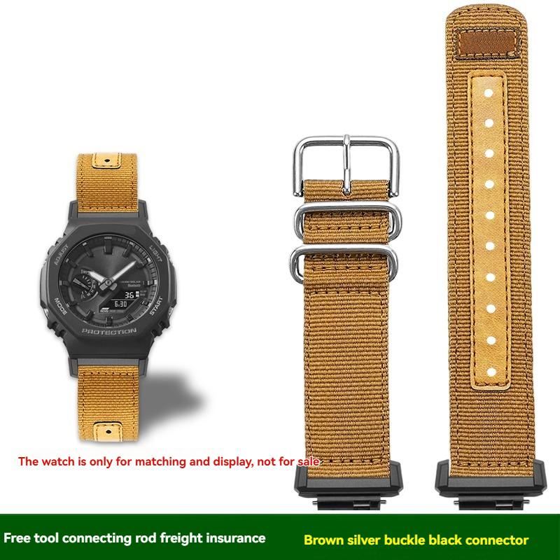 Für Casio GA-2100/1A1PR GA2110 GA-B2100 Serie Uhr achteckig Sport Nylon Canvas Bergsteigen wasserdicht Uhrenarmband