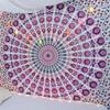 Golden Indian Bohemian Peacock Mandala Tapestry Wall Hanging