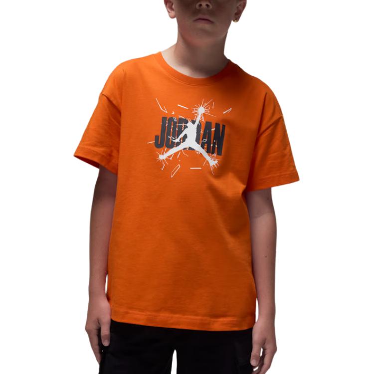 

Jordan Футболка Shatter Letter Круглый вырез Спущенное плечо Короткий рукав Детские топы IO2465-811 S