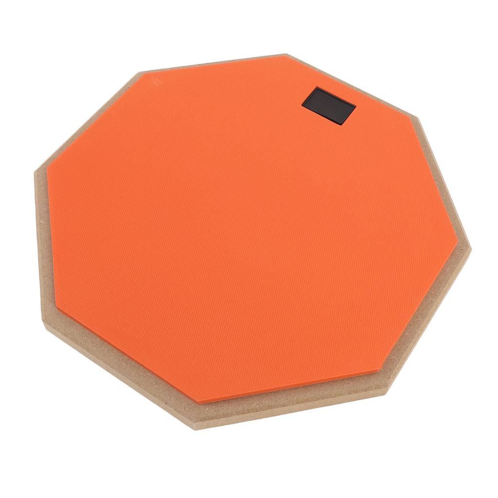 12in Silent Practice Drum Pad Set Rubber Appearance Quiet Drum Pad with 2 Pair Drumsticks for Home Orange