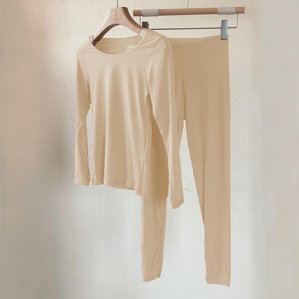 Set di biancheria intima termica da donna ultra-sottile senza cuciture - Strato base per Autunno/Inverno