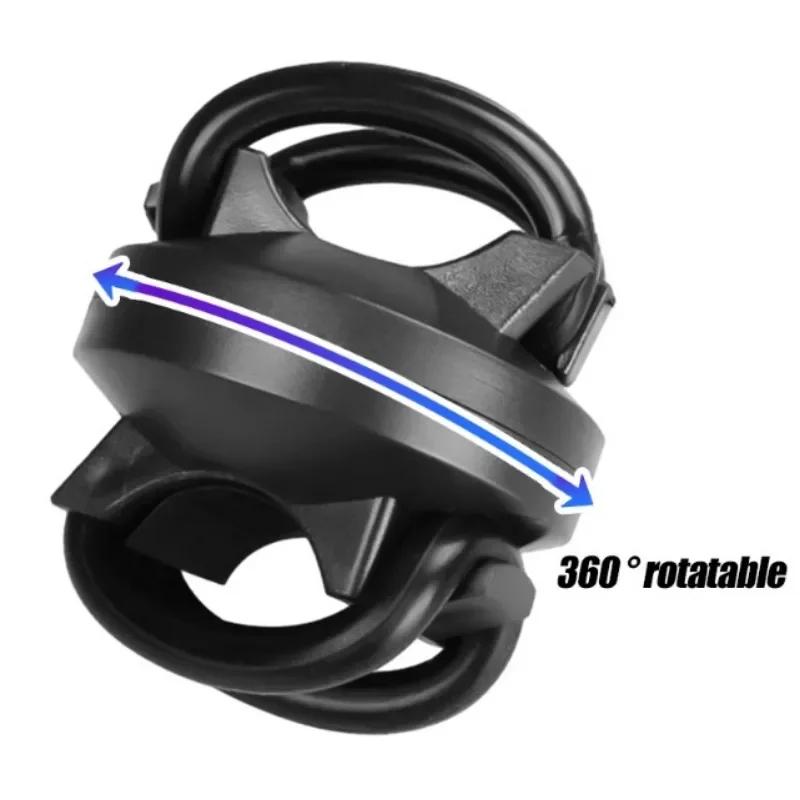 Support de Clip de Lumière de Vélo Rotation à 360 Degrés Clip de Guidon pour Lampe Torche LED VTT Avant Flash Support de Lumière