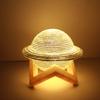3D Planet LED Nightlight With Stained Glass Design Warm Glows Table Lamp with Stand For Children Bedroom Nursery Decors