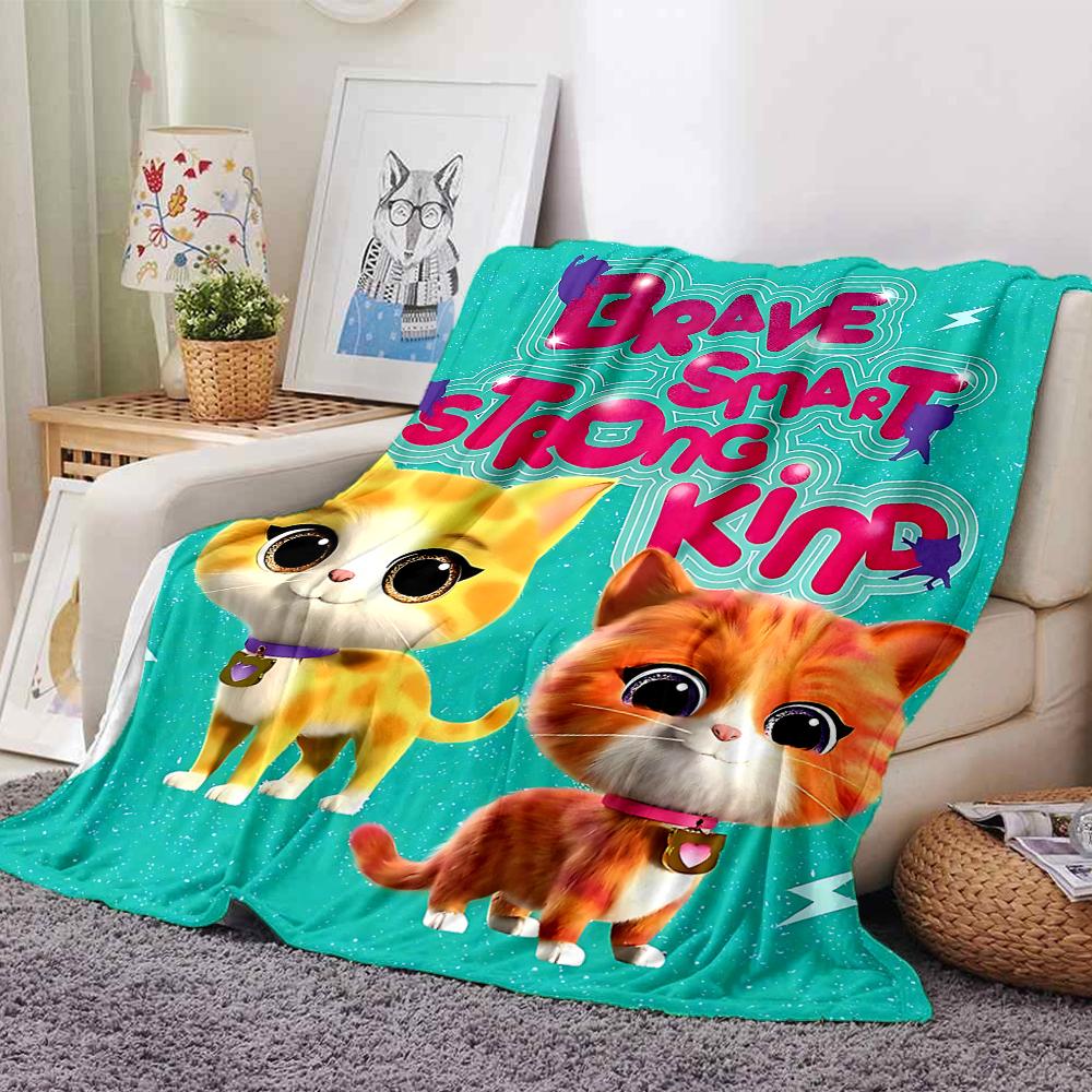 1Pc Cat Adventure Blanket For Couch Bed Plush Cozy Fuzzy Blanket Super Soft Warm Blankets For Fall And Winter 0918266