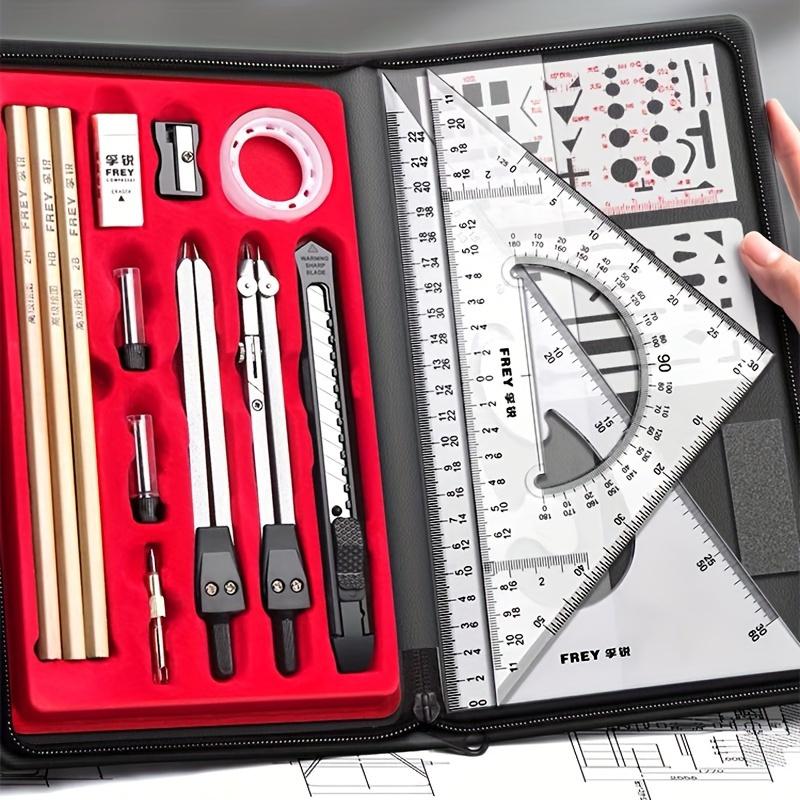 Professional Drawing Set - Suitable for Students and Engineers - Multi-Functional Measuring Instrument Set for Educational and Architectural Drafting