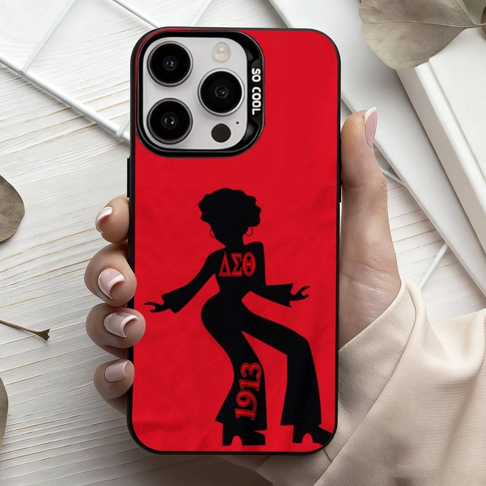 

D-Delta S-Sigma T-Theta-A Phone Case For iPhone17,16,15,14,13,12,11 Plus,Pro Max Black Candy silver phone case iPhone14Plus