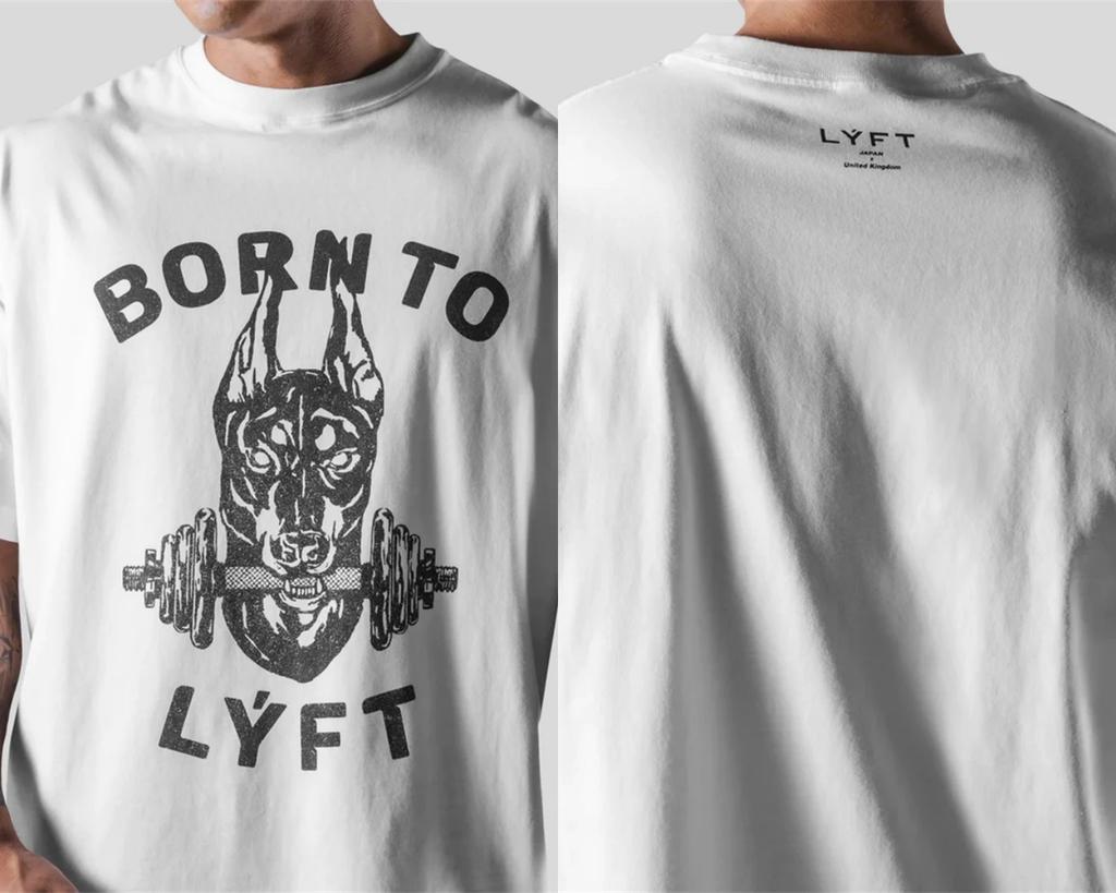 LYFT 3XL VINTAGE DOG GRAPHIC BIG T-SHIRT Men's 100% Cotton Loose Oversized-Shirts Men High Street Casual Short Sleeve Tees Tops