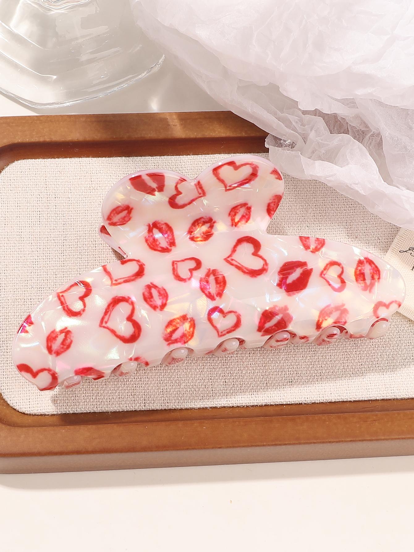 

1Pcs Pink Large Marble Hair Claw Clip,Valentine s Day Jaw Clips for Thick Hair,Fashion Hair Accessories Holiday Gifts for Women