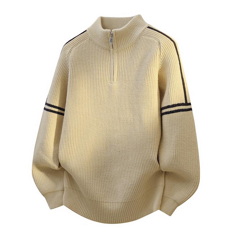 Half-Zip Stand-Collar Sweater for Boys: Autumn/Winter Style for Teens - Knit Base Layer Fashion