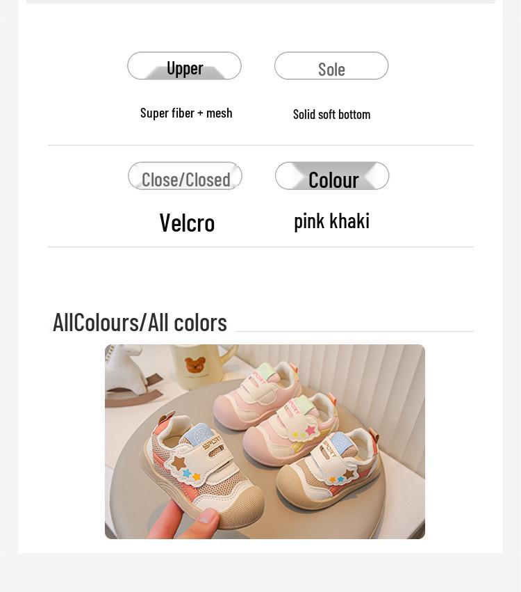 2025 Spring/Autumn Boys & Girls Breathable Mesh Baby Walker Shoes - Soft, Non-slip Toddler Soles