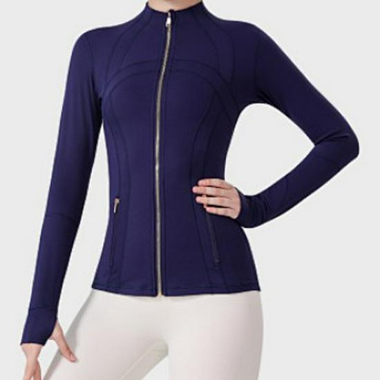 Available: Original Gold Quick-Dry Slimming Fitness Jacket with Stand-Up Collar and Long Sleeves for Running & Yoga.