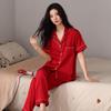 Women's Ice Silk Short Sleeve Pajama Set