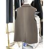 Women's K Grey Double Breasted Sleeveless Blazer Vest with Lapel Collar and Pockets