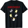 Meowsa Space Cats Graphic Tee Astronaut Funny Cotton Crew Neck T-Shirt for Men