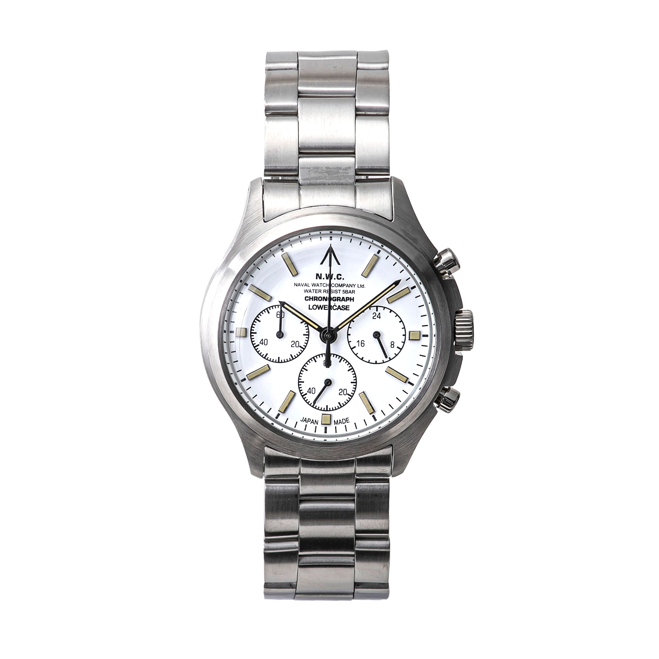 

NAVAL WATCH Produced by Quartz 3links Metal Strap LOWERCASE:FRXC002 White/White dial/Chronograph