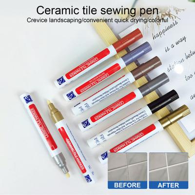 Portable Tile Marker Waterproof Odorless Quick Dry Solid Color Tile Marker Grout Pen Wall Seam Pen Bathroom Supplies