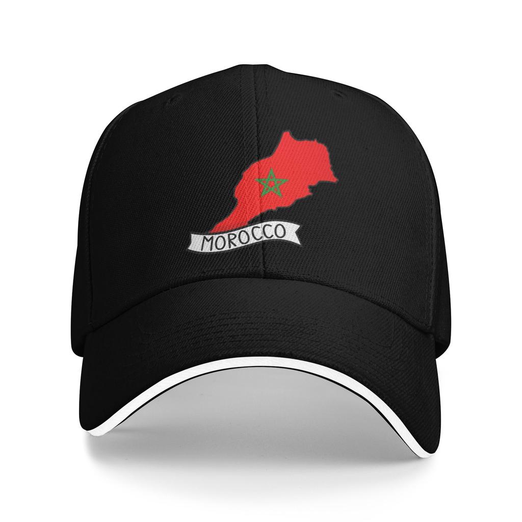 Men's Women's Morocco Flag Map Outdoor Hat Spring Adjustable Baseball Caps Casual Baseball Cap Fashion Golf Hats