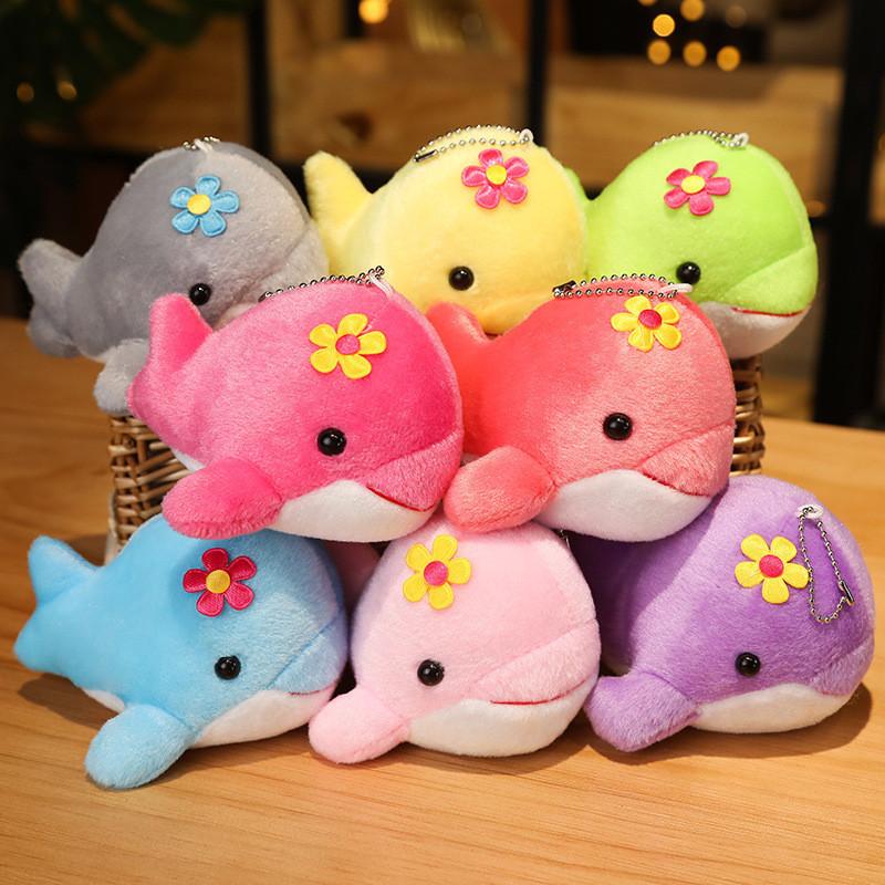 Cute Ocean Animal Plush Dolphin Keychain Adorable Whale Stuffed Toy Soft Short Plush