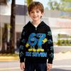 Children's Fashion Printed Long Sleeved Hooded Sweatshirt, Girls' Hoodie Jacket