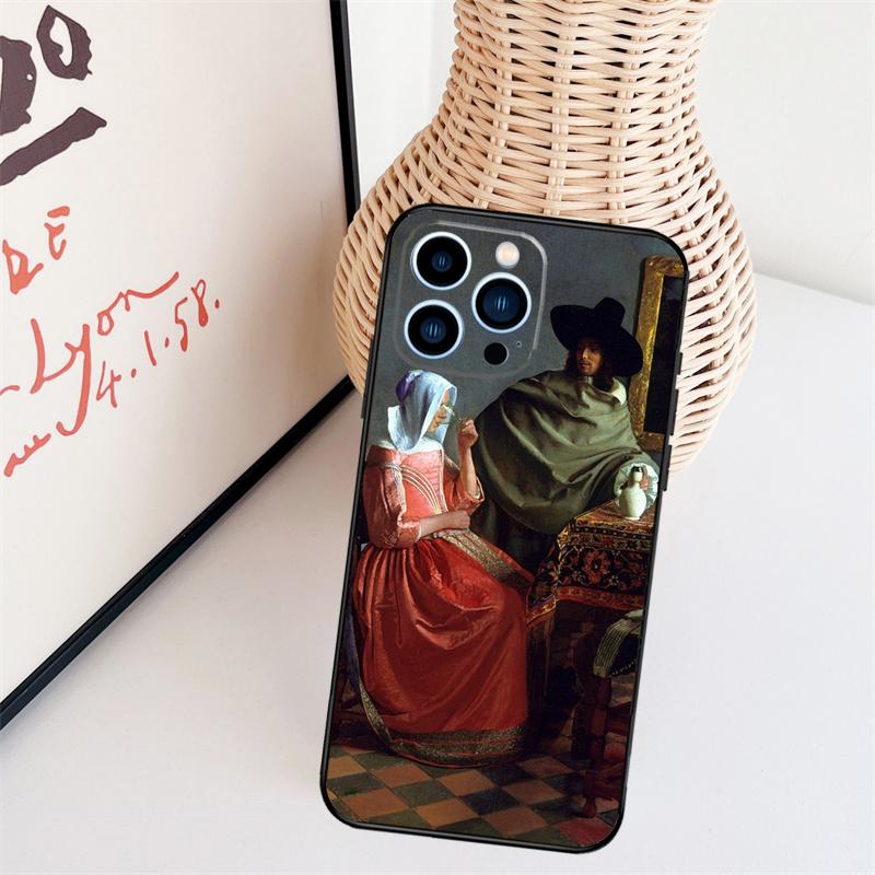 Johannes Vermeer Telefoonhoesje Voor iPhone 16 Pro Max 15 14 13 11 12 17 Pro Max mini 15 16 Plus 16e 17 Air Cover