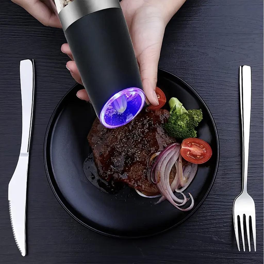 Gravity Electric Salt and Pepper Mill Tilt To Grind Automatically Battery Powered Coarseness Adjustable Upgraded Large Capac