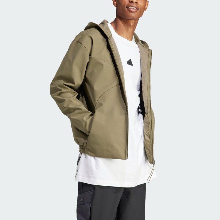 adidas CITY ESCAPE Jackets Men's Strata Olive Green Hooded Moderate Other IJ6091