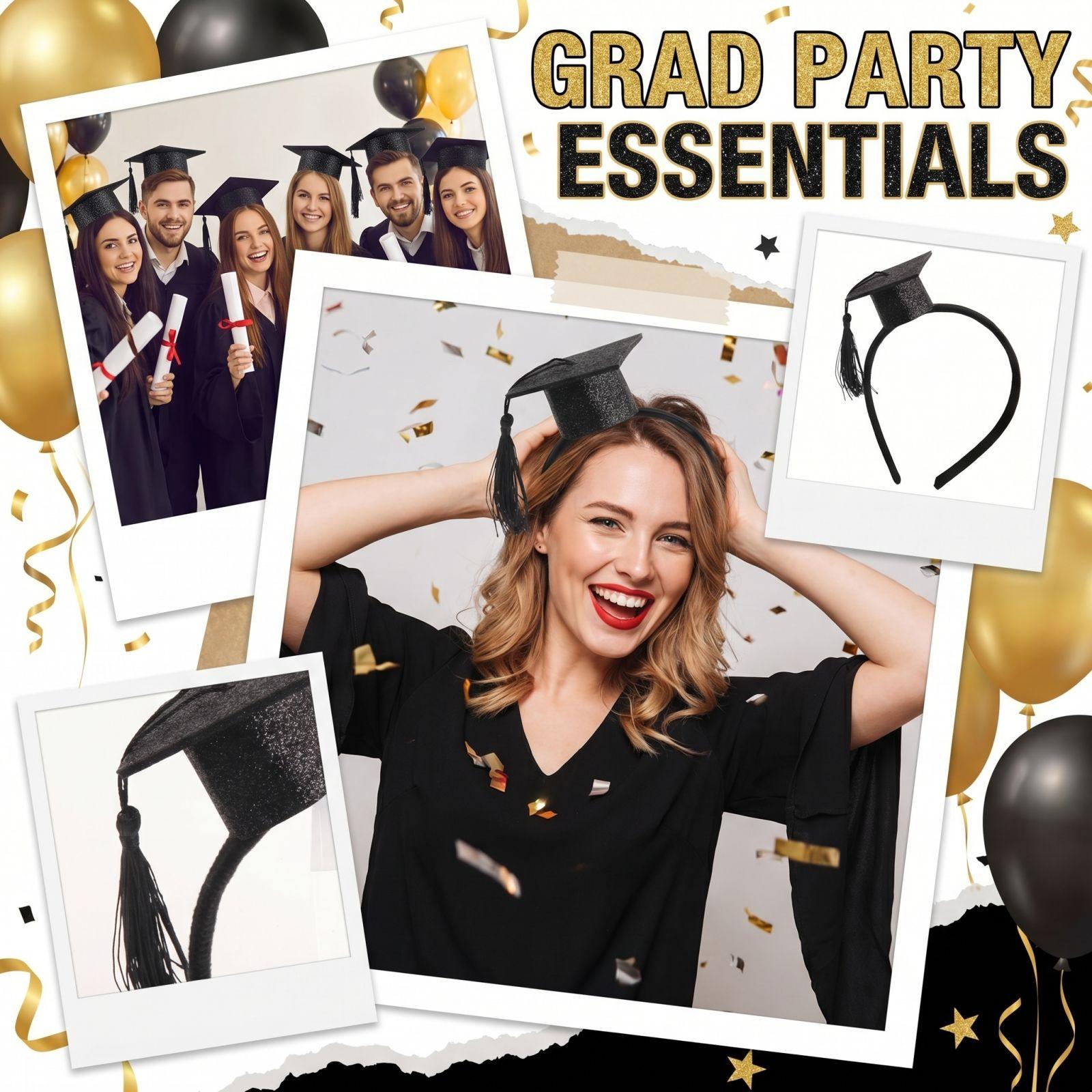 

Graduation Decoration Bachelor s Hat Hair Hoop Graduation Party Funny Photography Props Decoration One Size