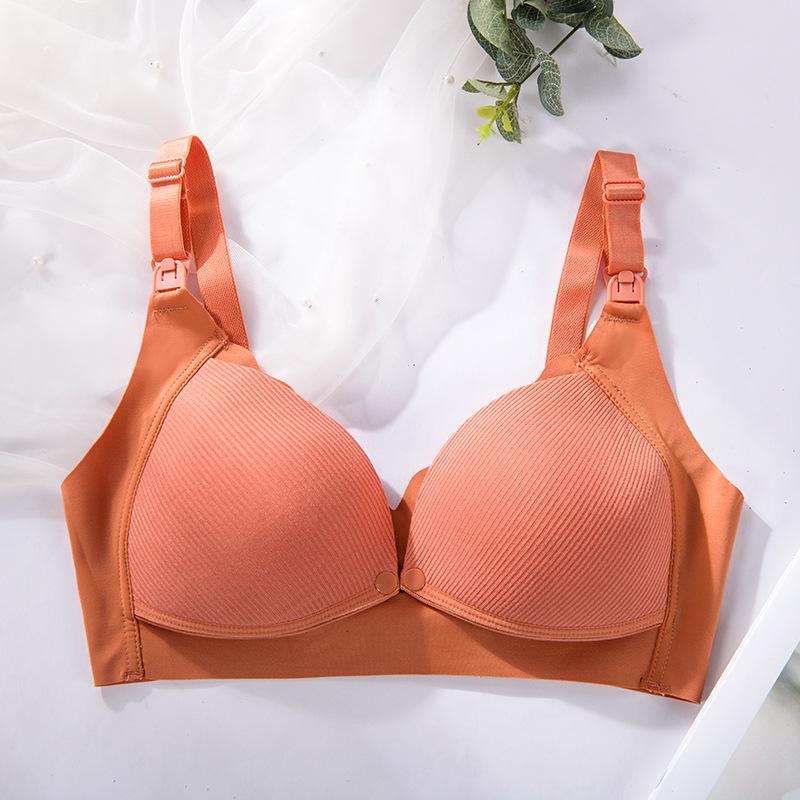 Tingfei Seamless Front Buckle Nursing Bra - Postpartum Top Opening Design for Comfortable Feeding 90C