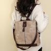 Zipper Backpack Women's Block Color Backpack Female Anti-Theft Schoolbag