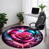 1pc Heart Rose Decorative Chair Carpet for Office Machine Washable Rug for Office, Good Gift for Family or Friends Yy251225254
