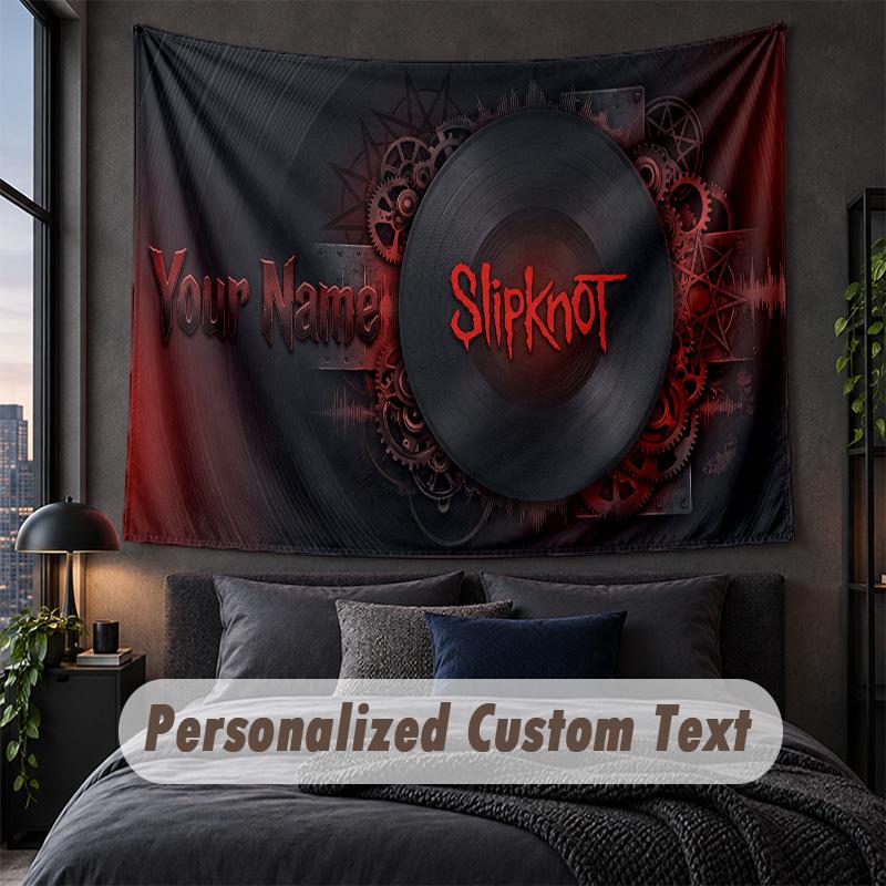 Arazzo Personalizzato con Nome Testo, Appeso Decorativo da Parete Slipknot, Arazzo Sfondo per Casa Camera da Letto
