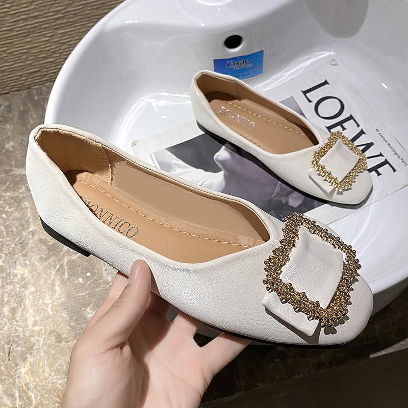 Schuhe Frühling große Größe neu spitze Zehen flacher Ausschnitt Damenschuhe Abendschuhe Herbst Damenschuhe