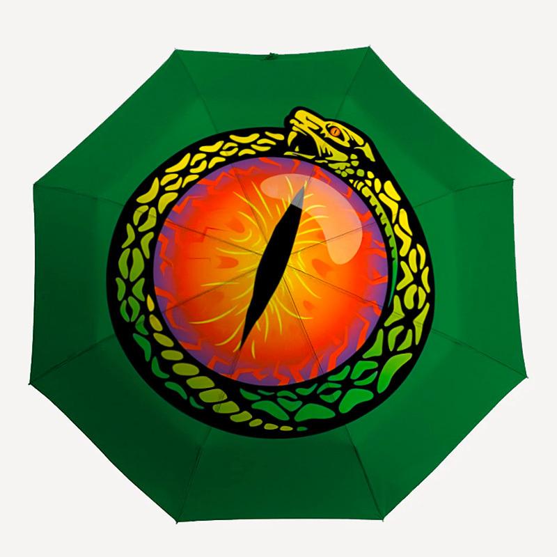 

1pc Serpent EyeAutomatic Folding Umbrella, Portable Collapsible Design, Casual Outdoor Accessory, for All Seasons 025