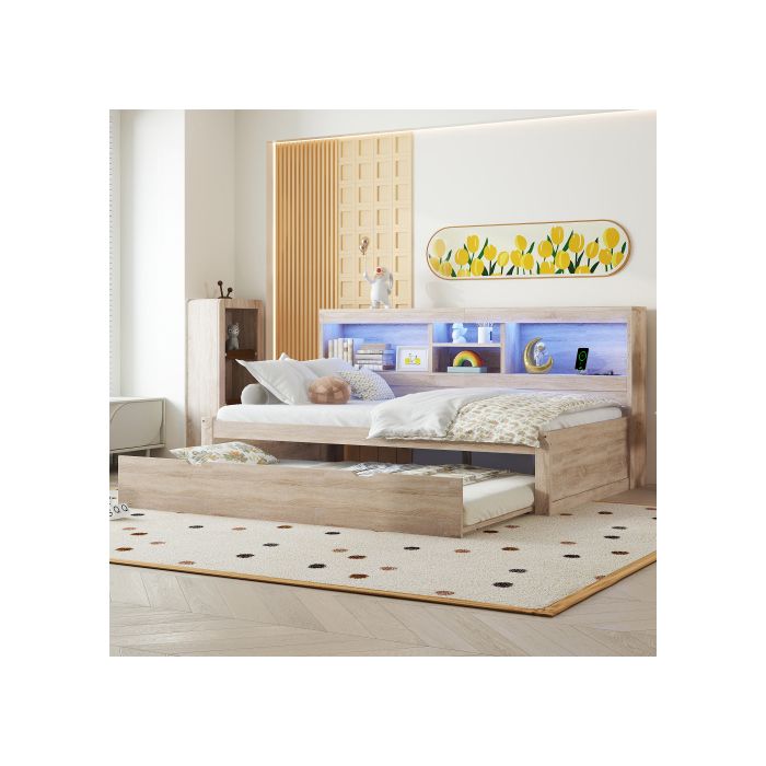 Schlafsofa - MUVOE - 90x200cm - Steckdose + USB - Ohne Matratze