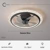 Modern Minimalist LED Crystal Ceiling Fan with 360° Rotation for Bedroom and Study
