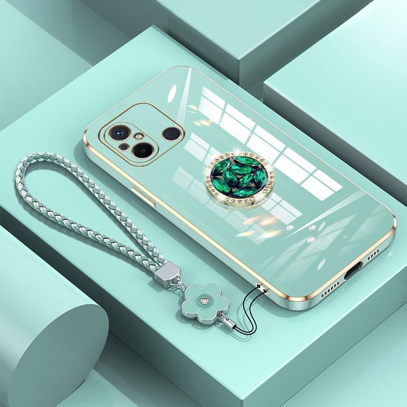 

Redmi12C Case with Lanyard,Luxury Diamond Holder Case For Xiaomi Redmi 12C Note 12 pro 4G 12S Cover Cases Redmi 10 Stand Ring Redmi 12C&Case & Holder бежевый