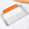 Wooden Handle Stainless Steel Wavy Potato and Soap Cutter Knife