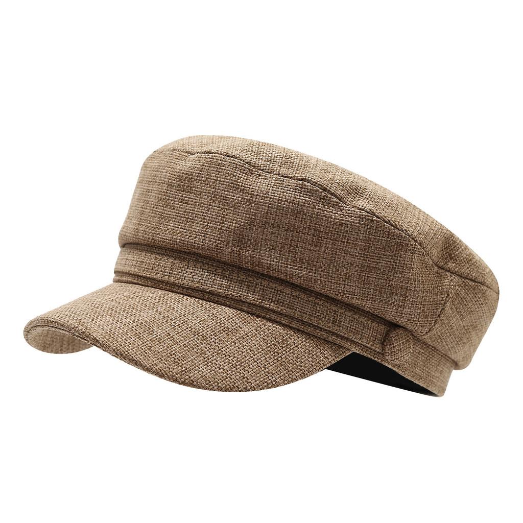 Vintage Cotton Newsboy Cap With Sunshade For Casual Outdoor Wear