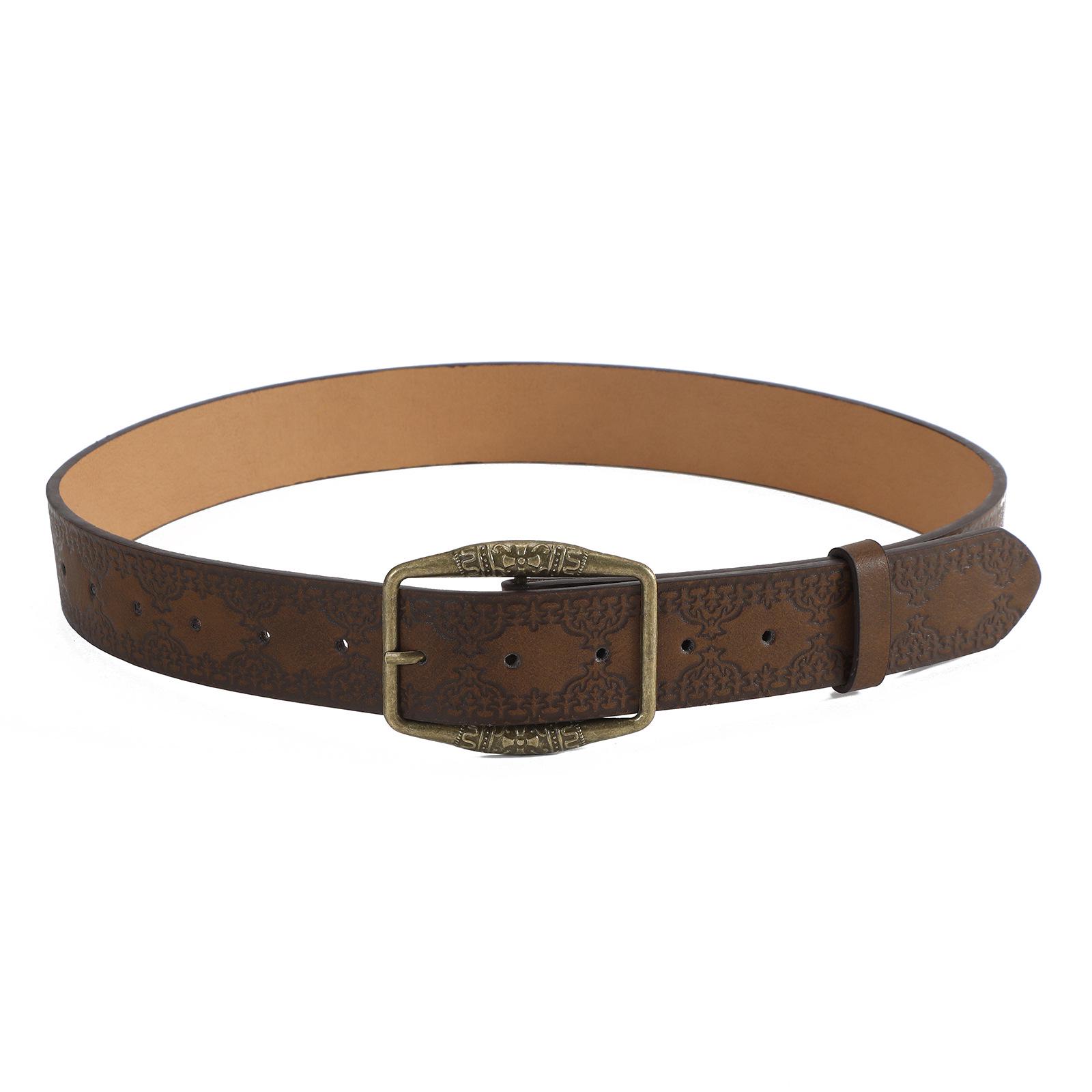 Высококачественный ретро женский кожаный ремень Y2K - Универсальный, модный осенне-зимний аксессуар коричневый