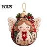 Decorative Fabric Patchwork Crafts Christmas Ball DIY Kit, Ornament Sewing Xmas Holiday Craft Projects for Adults Kit Adults, Handmade Tree Decoration
