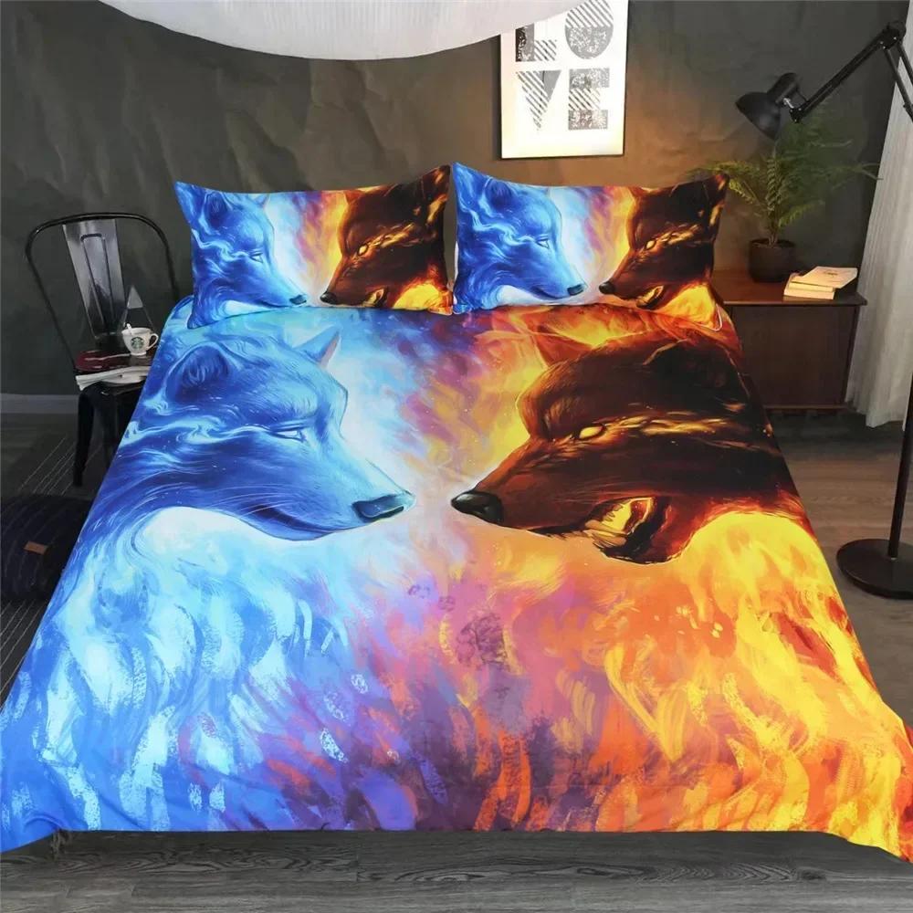 Comforter Digital Wolf Duvet/Doona Set Single Twin Double Queen King Cal King Size Set