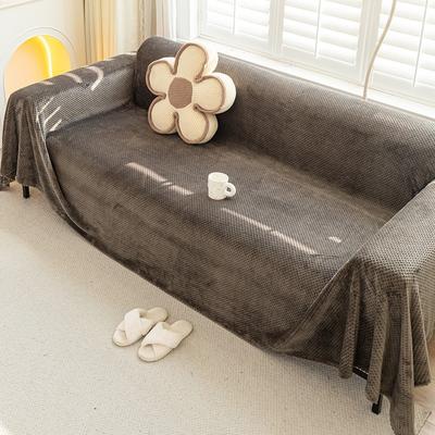 Toalha Capa de Sofá de Pelúcia Estilo Simples Outono e Inverno Sala de Estar Cobertor de Cobertura Total para Sofá Almofada de Sofá Antiderrapante à Prova de Poeira