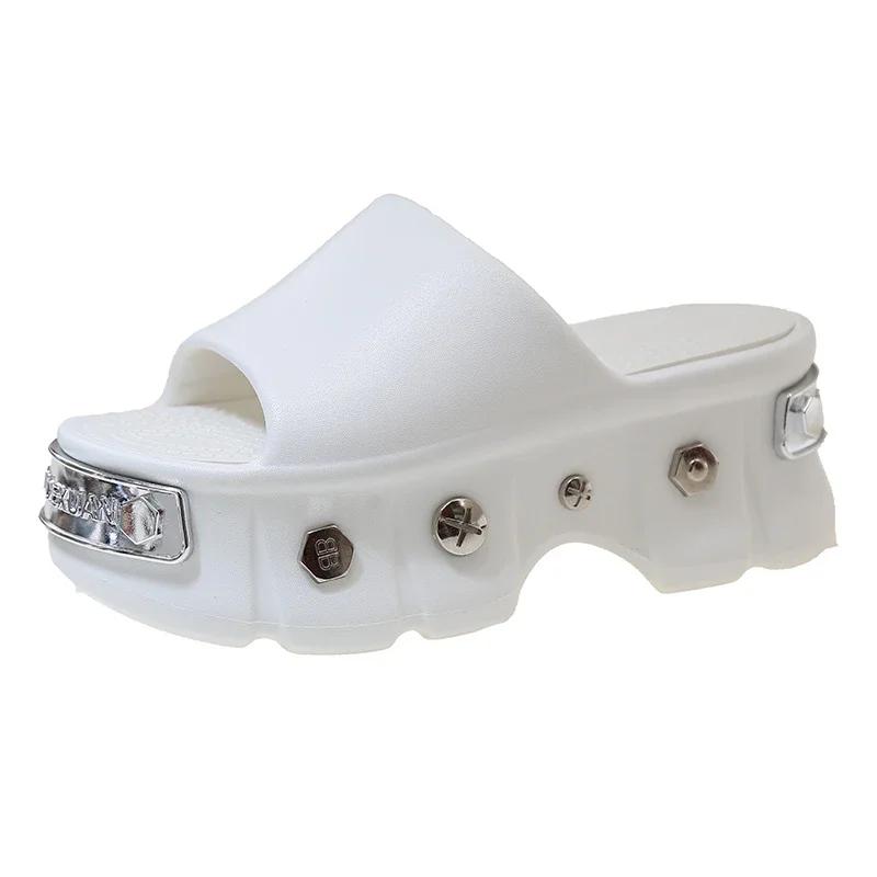 Fashion Summer Ins Women's Men Large Size Thick Bottom Sandals Couples Letter Casual Slippers Unisex Adult Beach Shoes Size 35-40