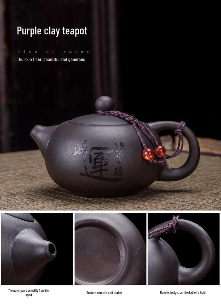 Creative Zisha Travel Kung Fu Tea Set: Portable Storage with One Pot and Four Cups - Ideal for Company Events and Gifts, Customizable with Logo.