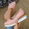 Casual Wedge Heel Pumps Women 2025 Summer Pointed Toe Medium Heel Non Slip Loafer Pumps Comfortable Soft Hemp Sole Shoes Women