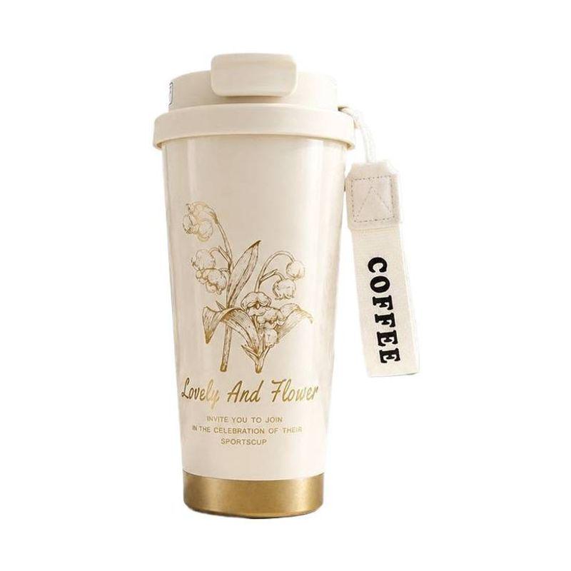 Lily of the Valley 500ml Unisex Stainless Steel Insulated Mug - Double-Wall Coffee Cup for Office