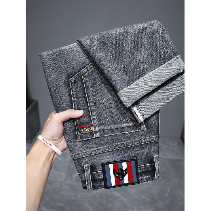 2024 New Autumn And Winter Jeans Men'S Straight Leg Slim Fit Elastic Trend Thick Casual Versatile Pants