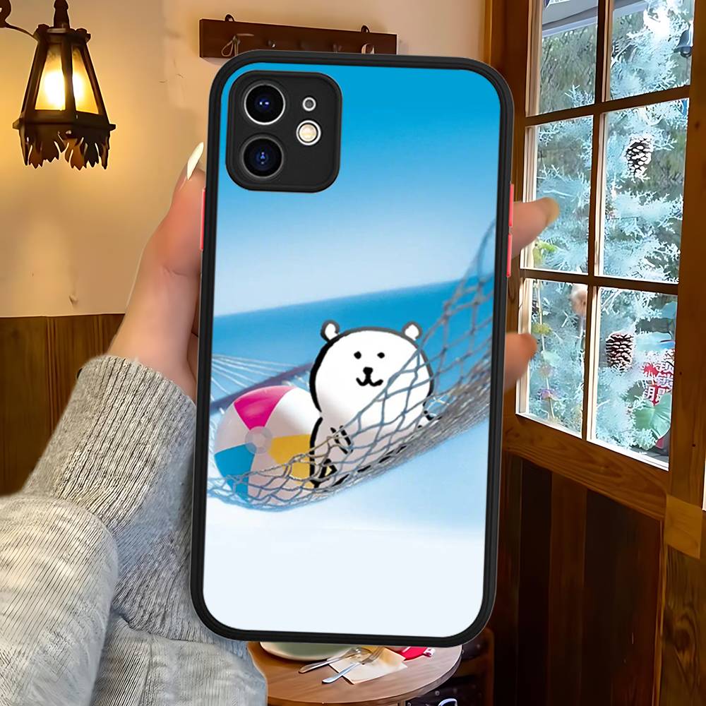 Popular Cute J-Joke B-Bear For IPhone 11 12 13 14 15 16 Pro Max Plus Matte Translucent Phone Cover