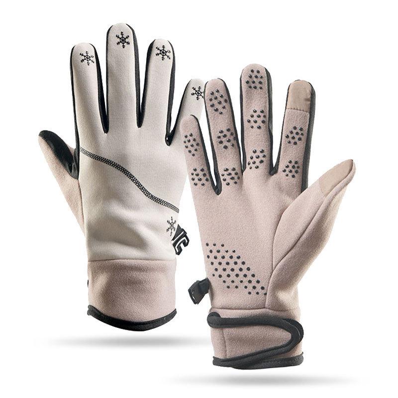 Warme Handschuhe Autofahren lange Finger wasserdicht, rutschfest und kältefest Sport Touchscreen Outdoor Radfahren Damen Herbst- und Winterhandschuhe